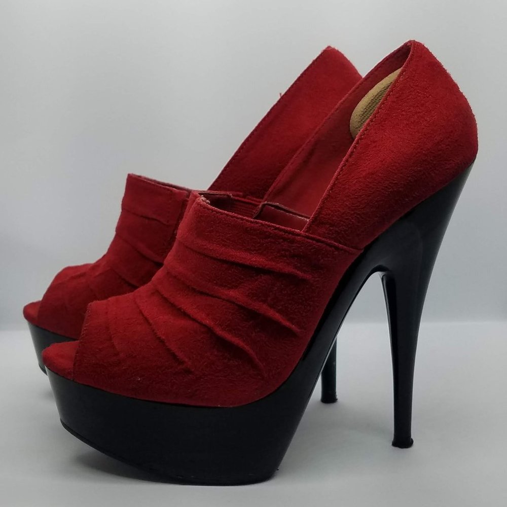 Delicious Alfredo-S Red size 6.5 Peep toe Heels